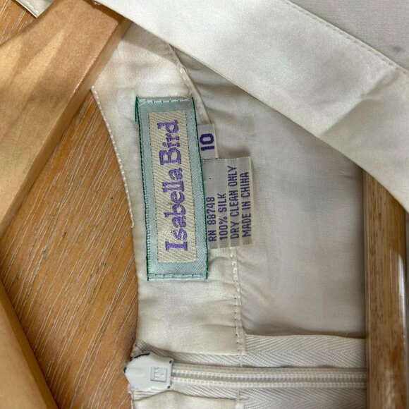 Anthropologie Isabella Bird 2 Piece Dress Set 10 Ivory Floral Silk Maxi Jacket - Picture 8 of 14